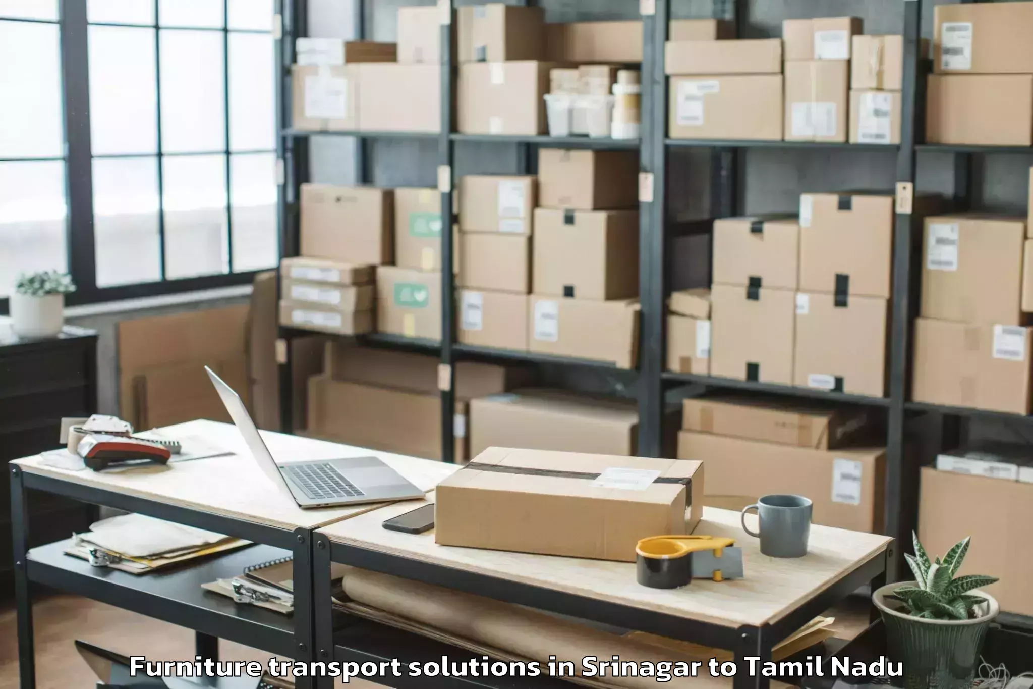 Efficient Srinagar to Theni Furniture Transport Solutions